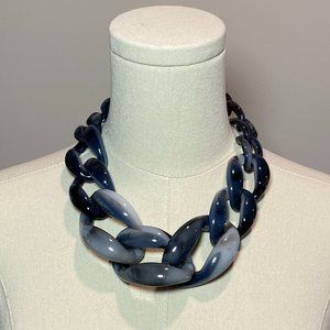 Women's Acrylic Black/Blue/Gray Chunky Choker Necklace